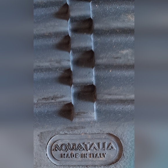 NWOT Aquatalia Feliciana Black Smooth Leather Chunky Preppy Loafer Shoe SZ 6.5 - Picture 9 of 10